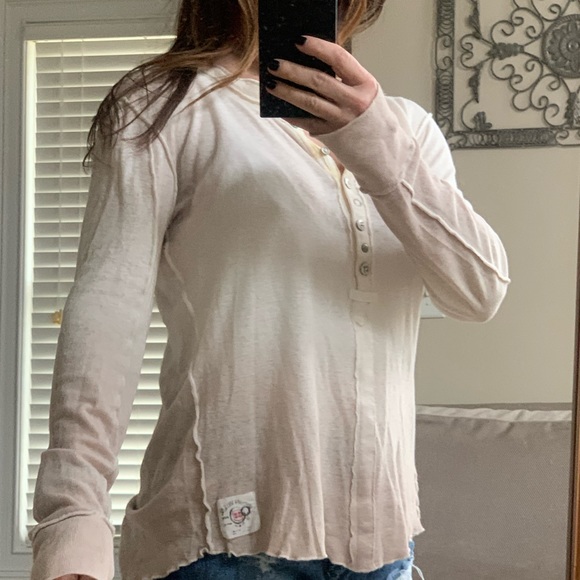 Free People ombré long sleeve Henley size small - Picture 1 of 3